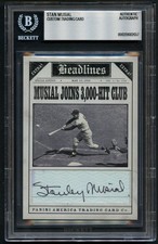 Stan Musial signed autograph Custom Cut 3000 Hit Club Card BAS Slabbed picture