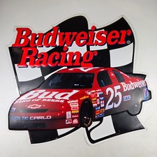Vintage Budweiser Racing NASCAR Sign Metal 1995 Stock Car 33x30