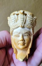 Vintage Carved Meerschaum Pipe Cleopatra Egyptian Queen picture