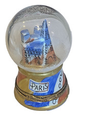 LIMOGES PEINT MAIN Trinket Box-SNOWGLOBE-PARIS / EIFFEL TOWER-NUMBERED & Signed picture