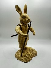 ANTIQUE CAST IRON RABBIT BUNNY DOORSTOP or GARDEN DECOR Rare 9” picture