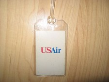 USAir US Air Luggage Tag - Vintage Airways Logo Playing Card Suitcase Name Tag picture
