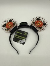 Disney Parks Halloween Mickey Pumpkin Animated Glow Headband Light Up Ears NWT picture