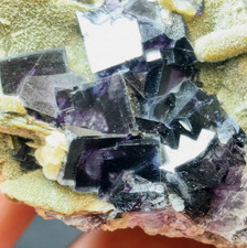 Clear Purple Phantom Fluorite Quartz Specimen Yindu District 128 Grams picture