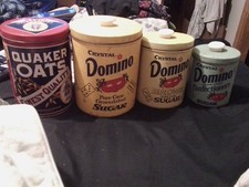 Domino Sugar Tins Canister With Quaker Oats And Hershey Kisses Cans picture