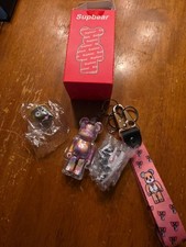 Supbear Bearbrick-Style Bear Figure Keychain pink Jelly Bean Sneaker Charm Nib picture