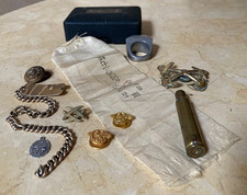 WW2 Named Iwo Jima Seabee CEC Officer Grouping USN Gold ID Bracelet Ring Viking picture
