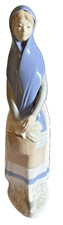 Vintage Rex Valencia Spanish Porcelain Figurine - Woman with Basket & Blue Shawl picture