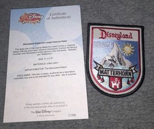 DISNEYLAND MATTERHORN CAST MEMBER UNIFORM PATCH RARE WITH DISNEY COA VINTAGE picture