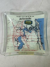 Vintage Jacksonville Florida FL Bayko River Glass Advertising Ashtray Gator Bowl picture