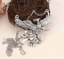 Harry Potter Dumbledore’s Phoenix Fawkes Necklace Silver 2.5” US Seller picture