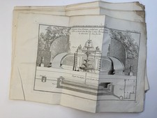 Set of 6 x Engineering prints from an Antique French Architecture Book, 1739. picture