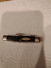 VINTAGE 60s-80s CASE SMALL STOCKMAN KNIFE BROWN JIGGED DELRIN NEW OLD STOCK picture