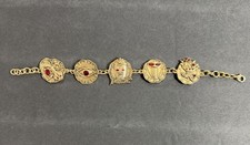 Disney Indiana Jones Adventure 2005 LE 150 Gold Tone Charm Bracelet Rare picture