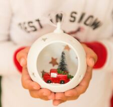 Christmas Diorama Ornament featuring a Red Holiday Truck picture