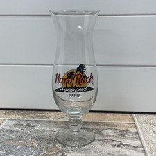 Hard Rock Cafe Paris Hurricane Glass Clear Souvenir Barware Footed Cocktail 9.5