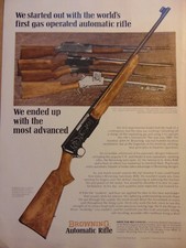 1970 BROWNING AUTOMATIC RIFLE vintage art print ad picture