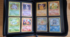 Pokémon Card Base Set Starter Binder 64 cards, 2 Holos, WOTC Vintage 1999 Bundle picture