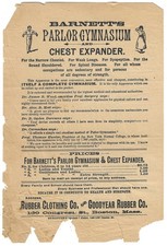 Ca. 1890s Barnett's Parlor Gymnasium Broadside Chest Expander Weightlifting picture