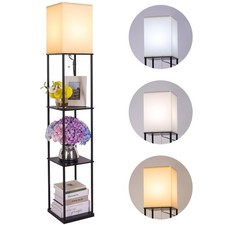 Gupuzm Floor Lamp with Shelves, Modern Square Standing Lamp with 3 Color picture