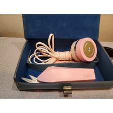 Vintage Sears Electric Scissors Pink Cordless Sewing Shears Case Plug in work picture