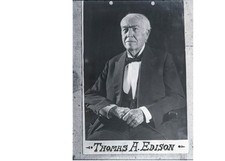 1920s Inventor Thomas Edison Formal Portrait Banner Glass Negative OOAK picture