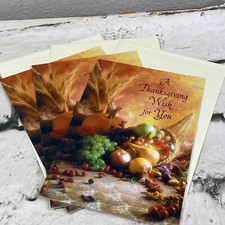 American Greetings Cards A Thanksgiving Wish For You Lot Of 3 Tender Thoughts 7” picture