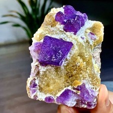 189G Natural Crystal Rare transparent purple cubic fluorite sample/China picture