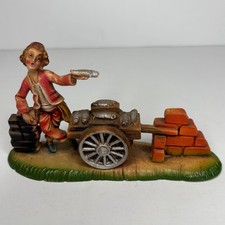 Italy Nativity Figurine Fishmonger Cart 6.5in Fontanini Style 332 400 picture