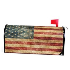 Vintage American Flag US Stars and Red Stripe Mailbox Covers 21x18 Multi6 picture