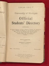 Antique 1916 - 1917 University of Michigan Student Directory + Michigan State  picture