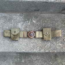 PRE-WWI US Army M1910 Mills Canvas Garrison Belt w/US Buckle, Interlocking picture