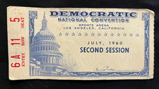 1960 Democratic National Convention John F Kennedy Ticket Press Pass 2nd Session picture