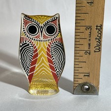SMALL VINTAGE ABRAHAM PALATNIK MCM LUCITE OWL SCULPTURE FIGURE picture