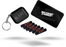 RAW Black Glass Rolling Tips | 6 Pack + RAW Black Keychain picture