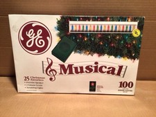 GE Musical 100 Multi Color Light Set 25 Christmas Favorites Twinkling picture
