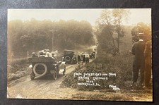Farm Investigation Tour Leaving Gronna's near Waterville IA Iowa RPPC AZO picture