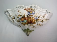 Vintage Italian Majolica Ceramic Lavabo Wall Fountain Basin Planter Hand Painted picture