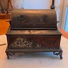 Antique Wilcox Quadruple Plate Revolving Trinket Box Victorian Butter Dish picture
