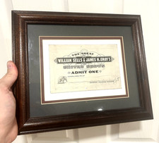 Antique Circus Entry Ticket- Carnival- circa 1901- William Sells & James Gray picture
