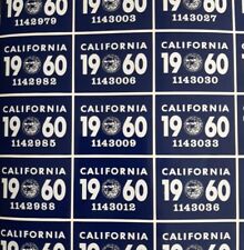 1960 California YOM DMV Car Truck Trailer License Plate Sticker / Tag CA 1956/60 picture