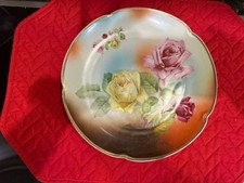 Prince Regent Bavaria Hand Painted Yellow Rose Scalloped Porcelain Plate 8