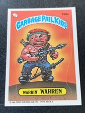 1986 TOPPS GARBAGE PAIL KIDS OS4 156a WARRIN WARREN “PEEL HERE ERROR” ULTRA RARE picture