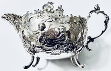 SALE Antique 1800’s of a RARE Linton Silver Creamer. Detailed Cherubs and Body. picture
