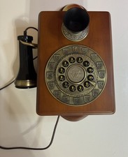 Paramount Collectibles Replica Antique Style Wall Mounted Telephone Metal Wood picture
