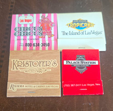 4 Vintage Las Vegas Casino Matchbooks: Circus Circus, Tropicana, Palace Station. picture
