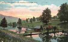 Vintage Postcard 1916 Log Cabin Chirchill Park Stamford Catskill Mountains NY picture