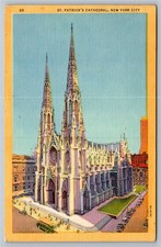 Vintage Linen Postcard St. Patrick's Cathedral New York City 1930s NYC picture
