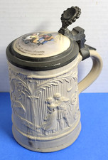 Westerwald Stoneware Relief 1/2L Inlay Lid of Two Drunk Fraternal Students picture
