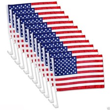 12 pack US American USA Patriotic Window Clip Car Flag 17